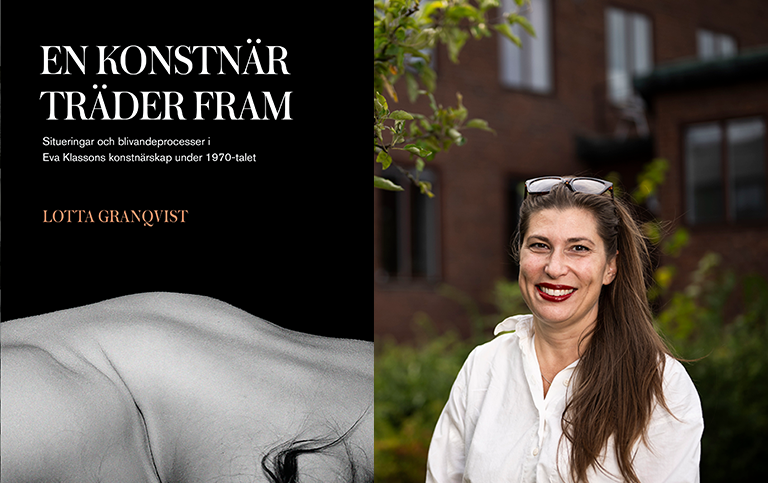 Bilder: Le troisième angle (c) Eva Klasson / Bildupphovsrätt 2024 och Johanna Säll / Stockholms universitet Omslaget av Lotta Granqvists avhandling och en bild på henne.