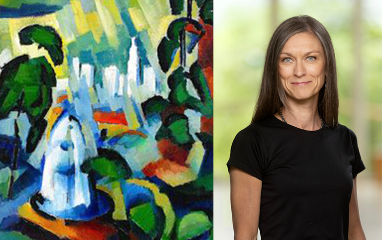 New York, olja på duk 1916 av Agnes Cleve. Jessica Sjöholm Skrubbe. Foto: Rickard Kilström Målning av New York. Jessica Sjöholm Skrubbe.